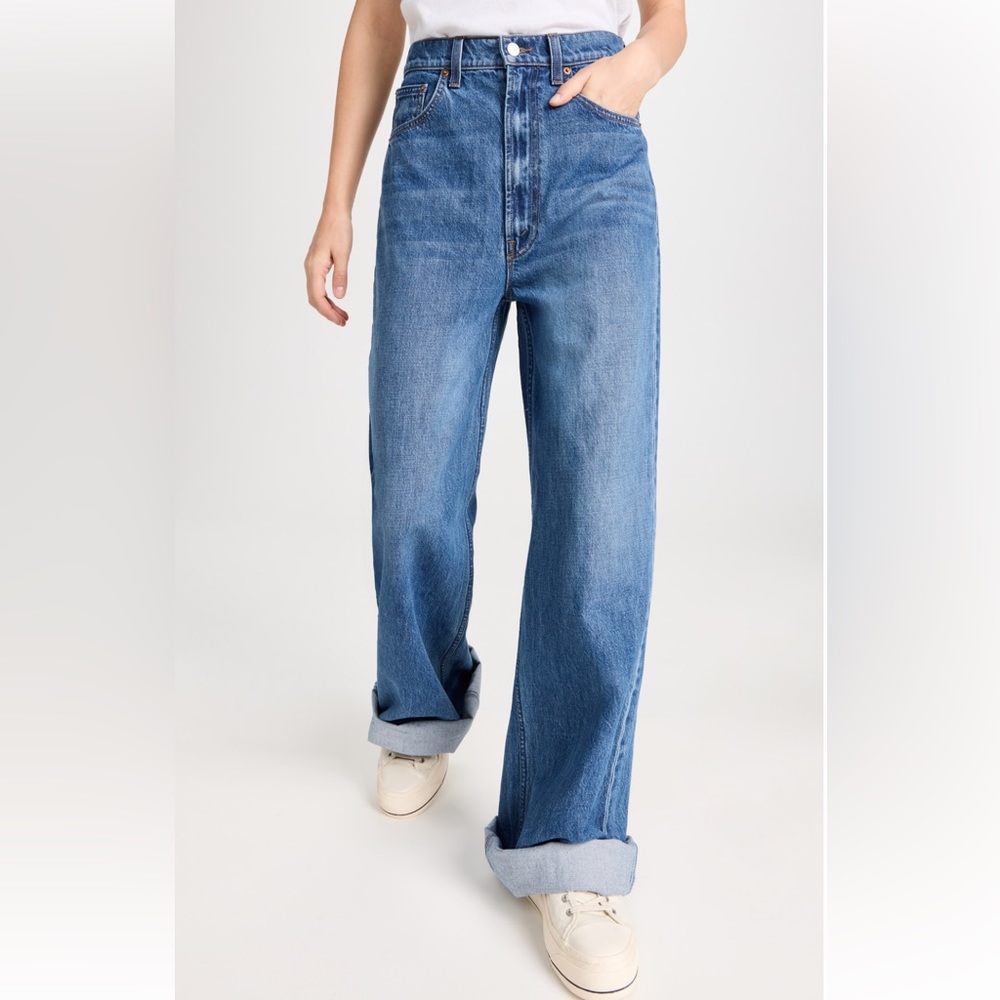 NWT MOTHER SNACKS! Funnel Heel Cuff Denim Jeans Sz 25 Delicious Memories Z23